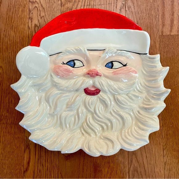 Vintage 1970s Santa Large Cookie Plate Handmade G. Elsesser - Picture 4 of 8